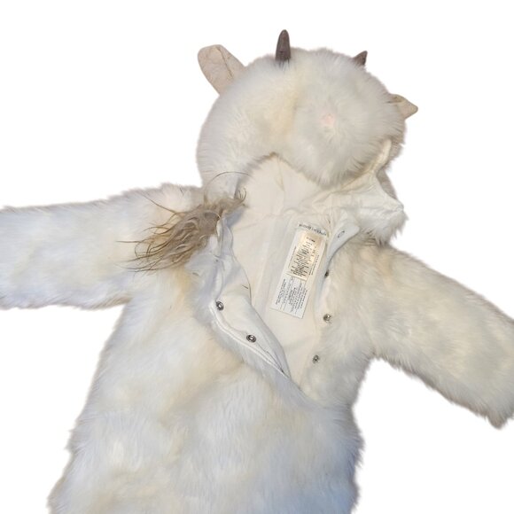 Pottery Barn Baby Costume Goat Farm Animal Fuzzy One Piece Warm Size 6-12 Months - Picture 4 of 7